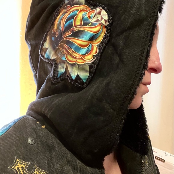 REMETEE of LA hooded  jacket. Seriously beautiful!! Satin embroidered Small - Picture 2 of 16